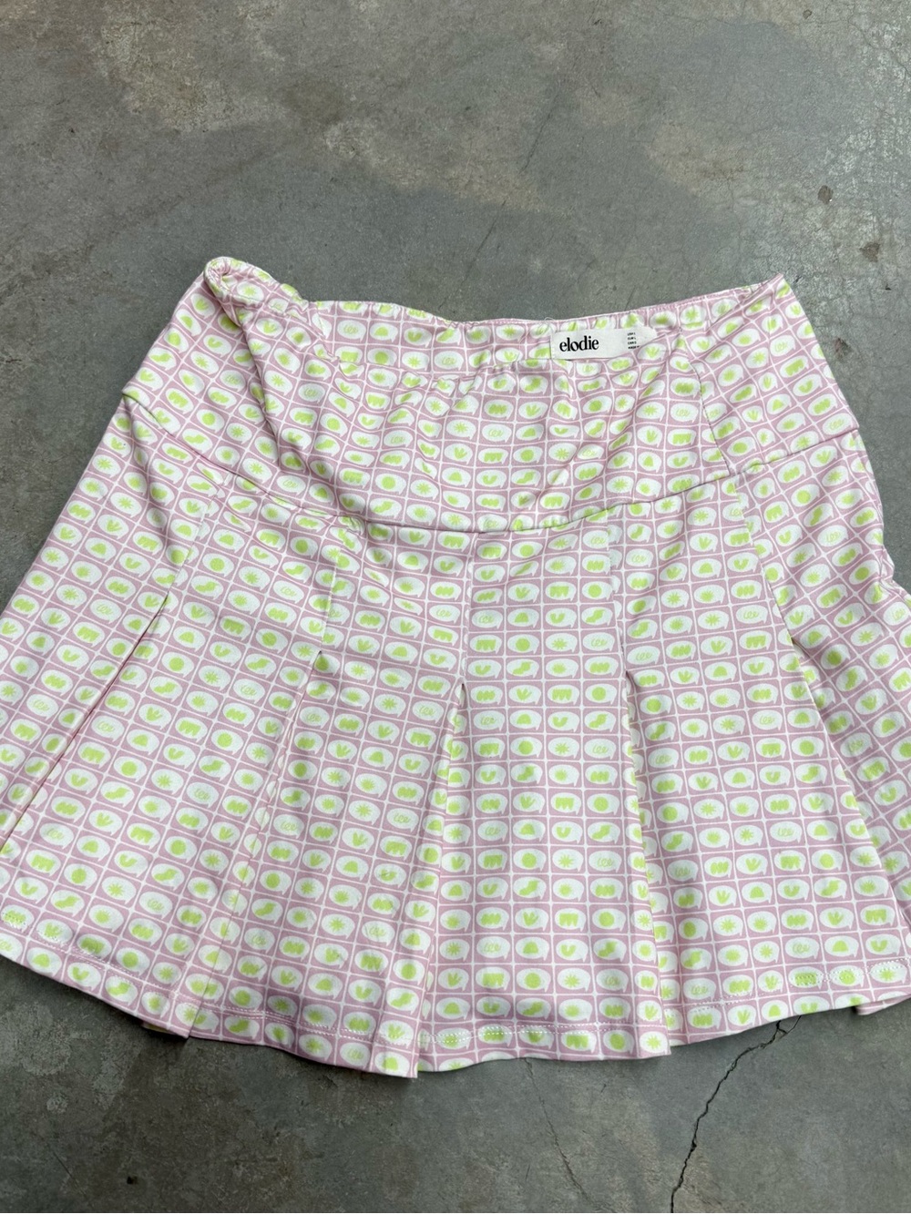 Elodie Pink & Lime Geometric Circle Skater Skirt